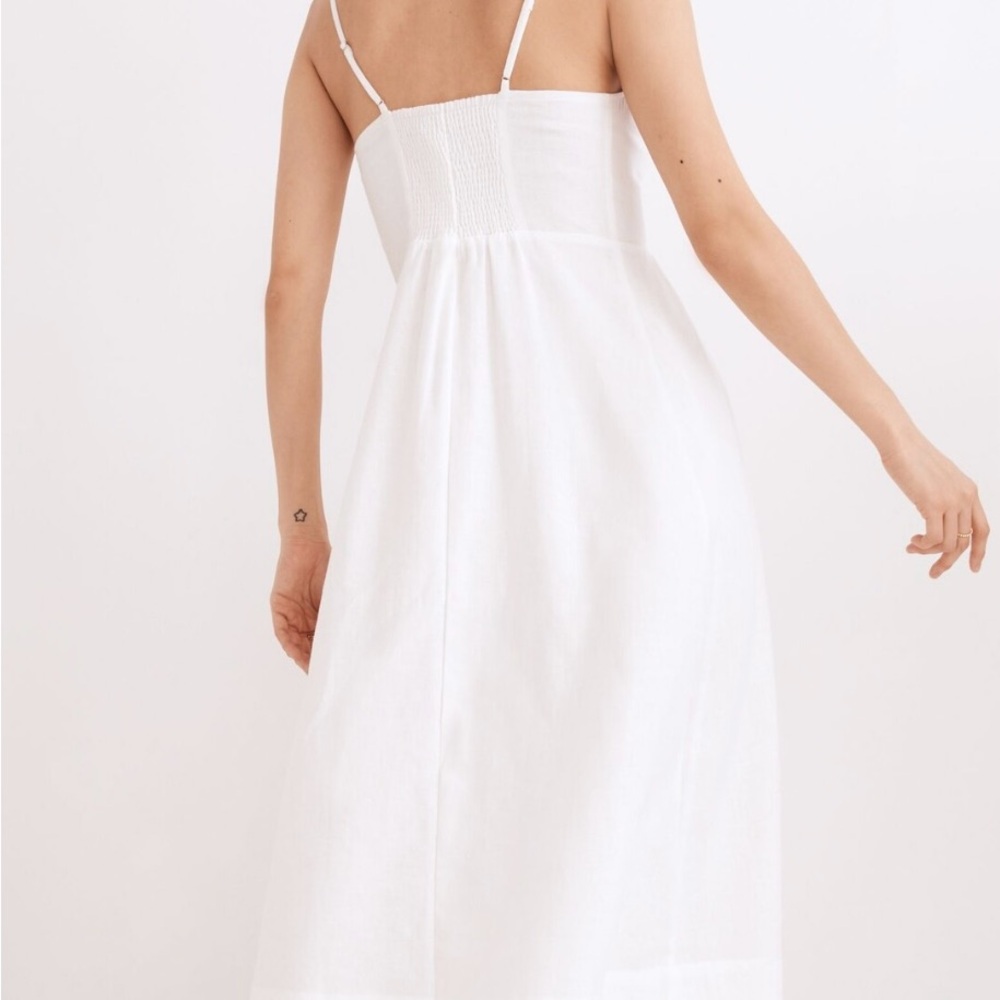 MADEWELL Linen-Cotton Cami Button-Front Midi Dress - NWT - Sz 8
